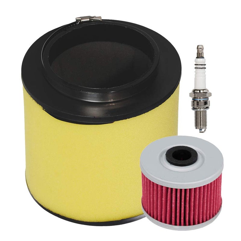 HIFROM ATV Air Filter Element Cleaner with Oil Filter Spark Plug Tune Up kit Replacement for Honda Foreman 500 TRX500TM TRX500FM TRX500FE TRX500FE Replace 17254-HPO-A00 15412-HM5-A10 - Image 1